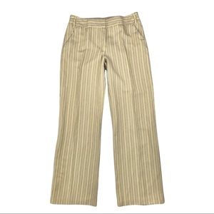 Escada Linen Pinstripe Wide Leg Pants